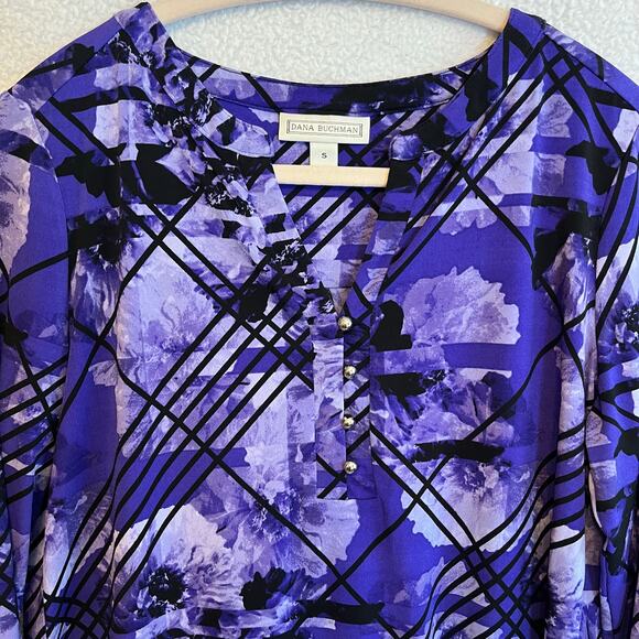 Dana Buchanan Hi-Lo size small shades of purple geometric design - Picture 3 of 7